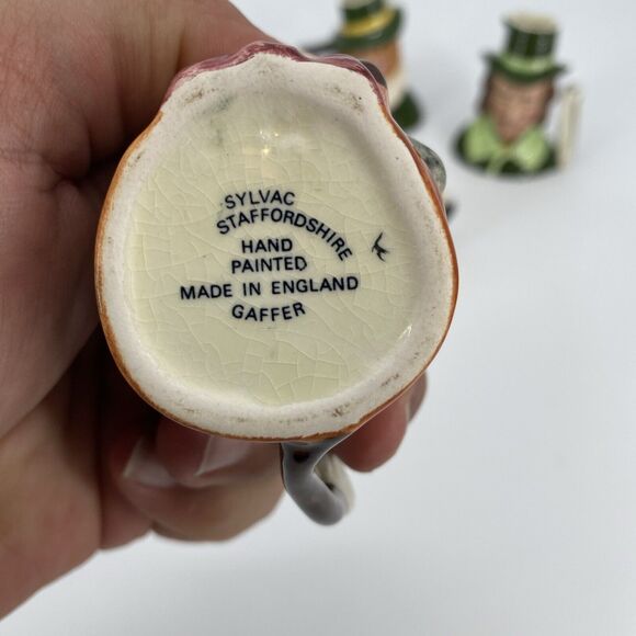 Sylvac Staffordshire Set Of 8 Ceramic Toby Pitchers 2"-3" Hand Painted England - Picture 5 of 16